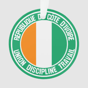 Ornamento Emblema Redondo da Costa do Marfim