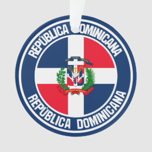 Ornamento Emblema redondo da República Dominicana