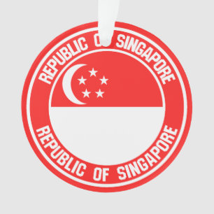Ornamento Emblema redondo de Singapore