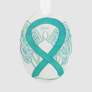 Ornamento Emerald Green Sensibence Ribbon Angel Ornament