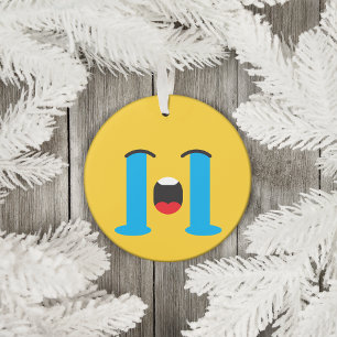Ornamento Emoji Sad Face Chorando Loucamente