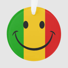 Ornamento Emoji Sorridente Bandeira Rasta Listras Reggae