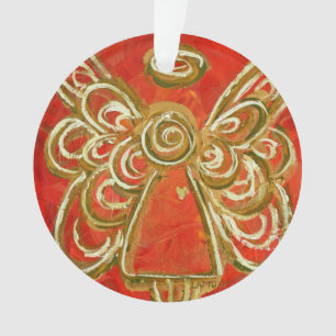 Ornamento Encomenda de Feriado do Anjo do Guardião Vermelho