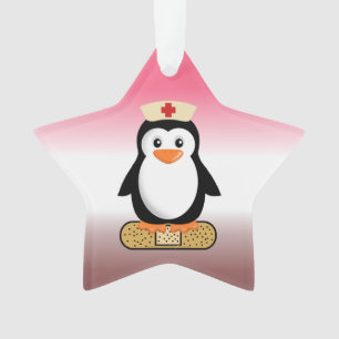 Ornamento Enfermeira Penguin (com Bandaid)