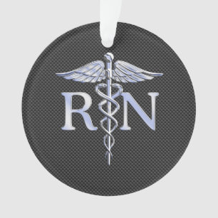 Ornamento Enfermeira Registrada Cobras de Caduceus Carbono N