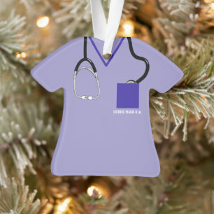 Ornamento Enfermeiro Personalizado Doutor Scrubs