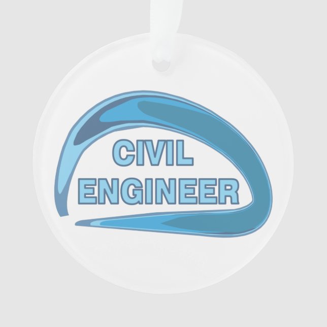 Ornamento Engenheiro Civil Azul (Frente)