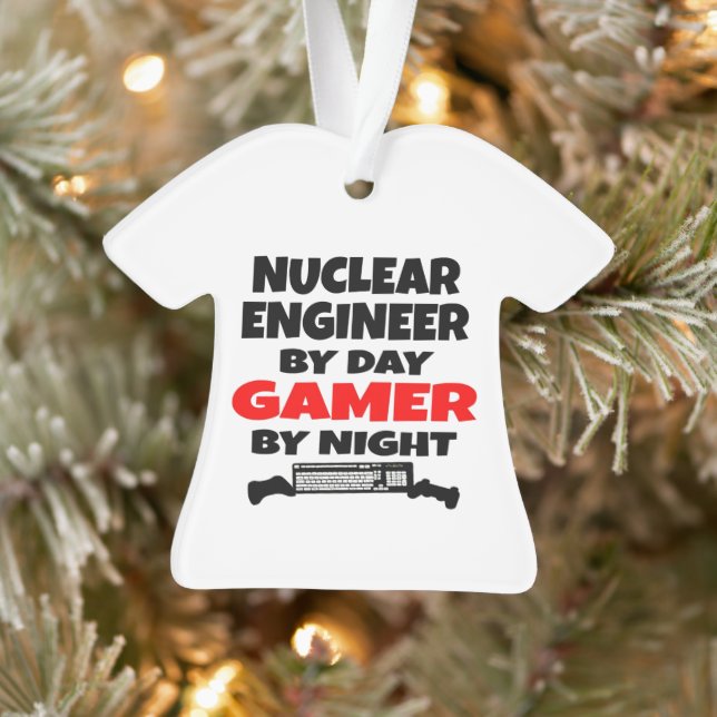 Ornamento Engenheiro nuclear por dia de jogador à noite (Árvore)