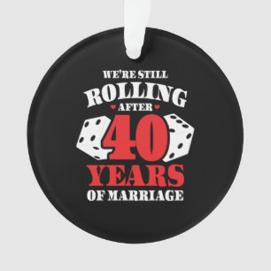 Ornamento Engraçado Casais do 40º aniversário casaram-se 40