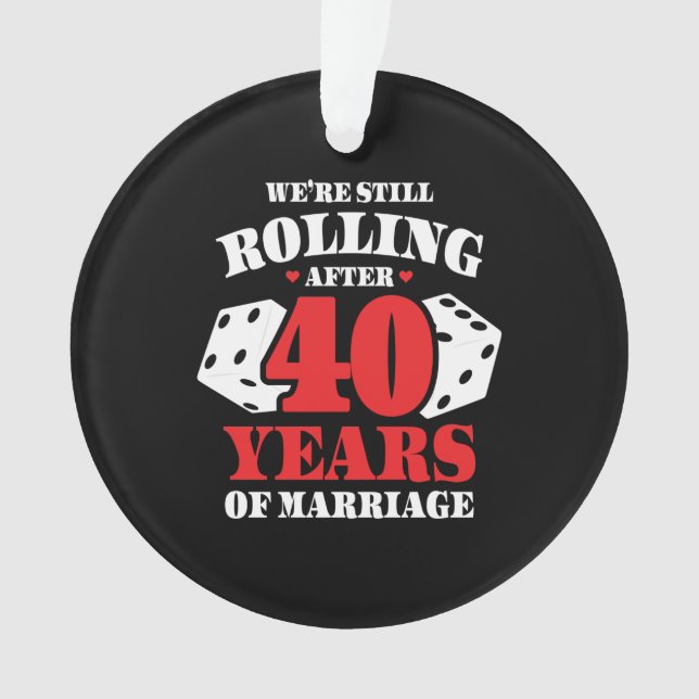 Ornamento Engraçado Casais do 40º aniversário casaram-se 40  (Frente)