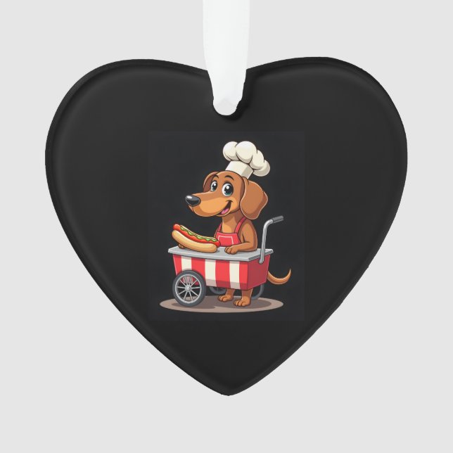 Ornamento Engraçado Dachshund Cachorro Cachorro Sanduíche We (Frente)