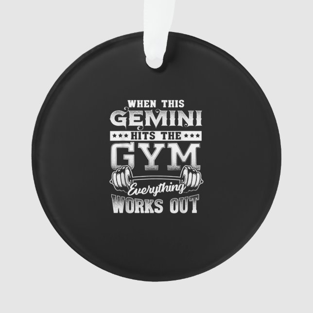 Ornamento Engraçado Gemini Gym Workout Design (Frente)