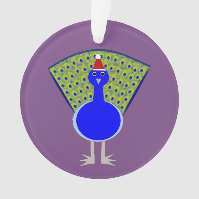 Ornamento Engraçado Peacock de Natal (Frente)