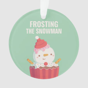 Ornamento Engraçado Pun De Natal, Glacé O Cupcake De Snowman