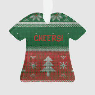 Ornamento Engraçado Red & Green Ugly Sweater Saúde