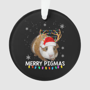 Ornamento Engraçado Reindeer Guiné Pig Natal
