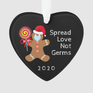 Ornamento Engraçado Rosto de Natal Covid Máscara Gingerbre