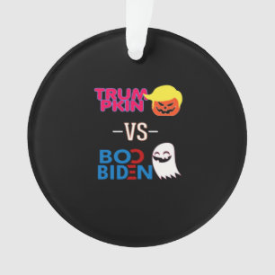 Ornamento Engraçado Trumpkin Vs Boo Biden Design Classe Hall