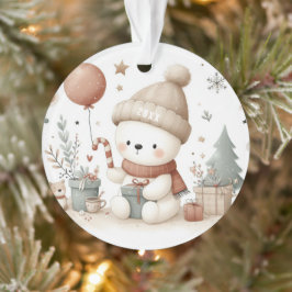 Ornamento Entre no Espírito Festivo com o Urso de Natal