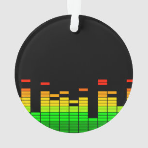 Ornamento Equalizador Vibes do Beat of DJ Music Black