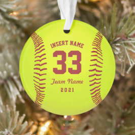 Ornamento Equipe de Softball Personalizada