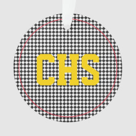 Ornamento Equipe Esportiva de Cores Escolares de INICIAIS do