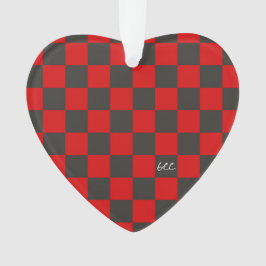 Ornamento Equipe Spirit Checkerboard INTIALS School Heart Di