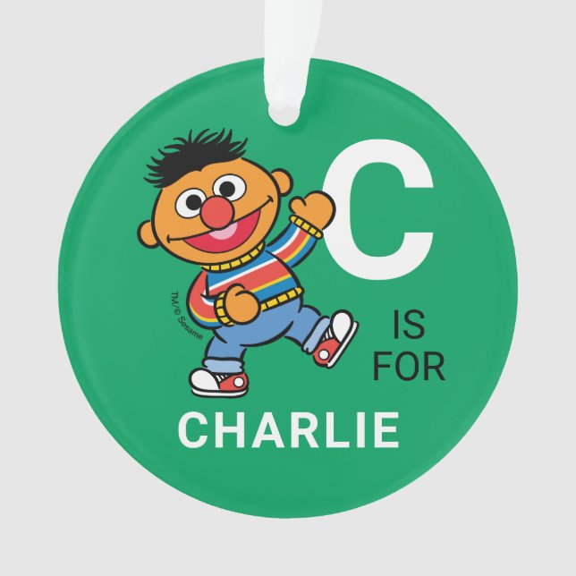 Ornamento Ernie | Nome personalizado com foto (Frente)