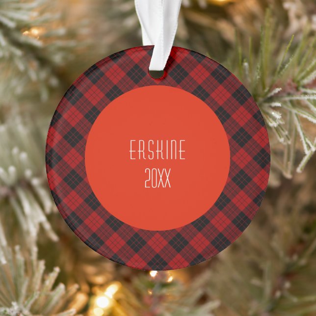 Ornamento Erskine (Paton) Tartan Scottish Xadrez Pattern (Árvore)