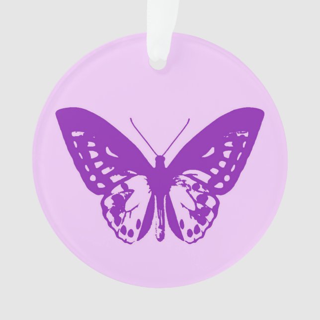 Ornamento Esboço da borboleta, rosa-orquídea e violeta (Frente)