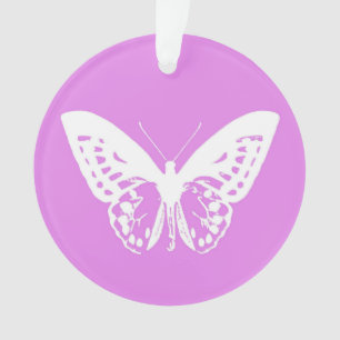 Ornamento Esboço, orquídea e branco da borboleta