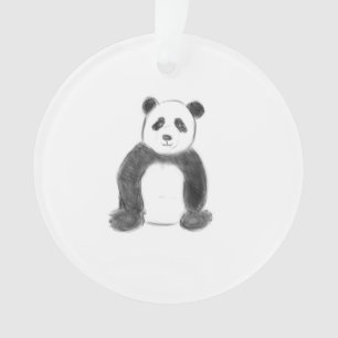 Ornamento Esboço preto e branco do panda
