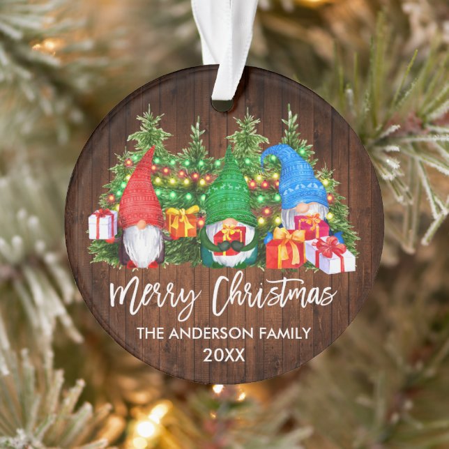 Ornamento Escova Escova da Madeira de Natal Luz dos Gnomos (Árvore)