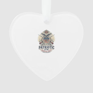 Ornamento Escudo de Batalha Patriótico 1776 Símbolo Inspirad