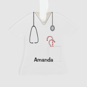 Ornamento Esfrega Enfermeira Uniforme Camisa Doces de Natal