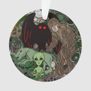 Ornamento Espinho Grande Criptid, Alienígena, Chupacabra, Ho