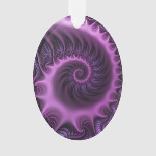 Ornamento Espiral De Arte Fractal, Roxal, Rosa-Legal, vívida