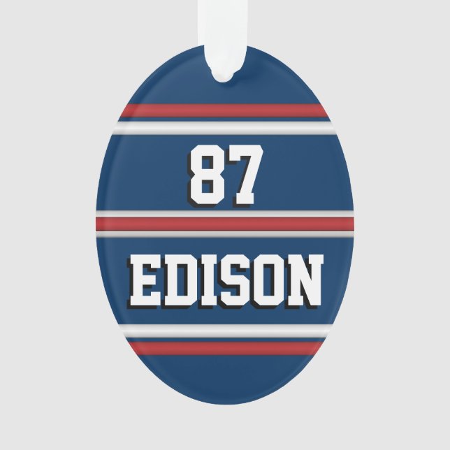 Ornamento Espírito de Equipe Vermelho Branco e Azul (Frente)