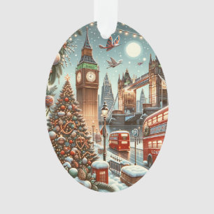 Ornamento Esplendor Festivo de Londres - Vibrante Cartão de
