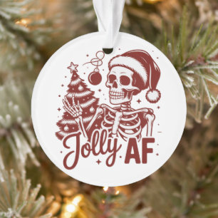 Ornamento Esqueleto Jolly Af Snarky Natal Sarcástico Engraça