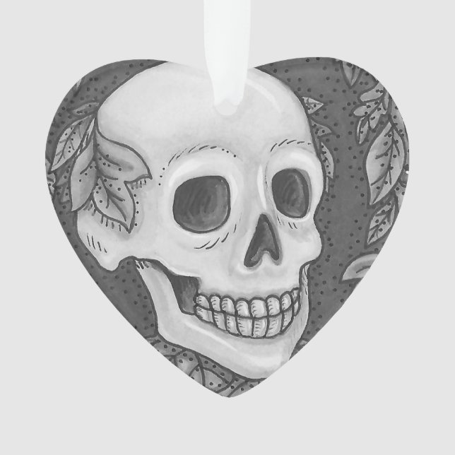 Ornamento ESQUELETON PORTRAIT GOTHIC SKULL ORNAMENT Heart (Frente)