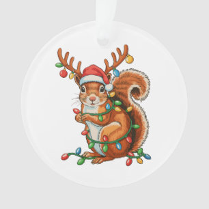 Ornamento Esquilo de Natal Luzes de Natal Bonita Temporada d