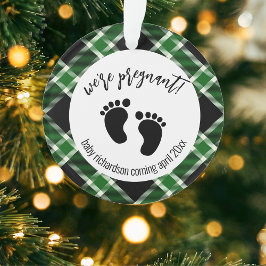 Ornamento Estamos Grávidos no Anúncio de Gravidez de Natal o