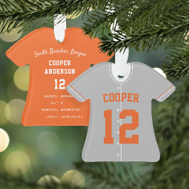 Ornamento Estatísticas do Jogador na Camisa de Beisebol Azul