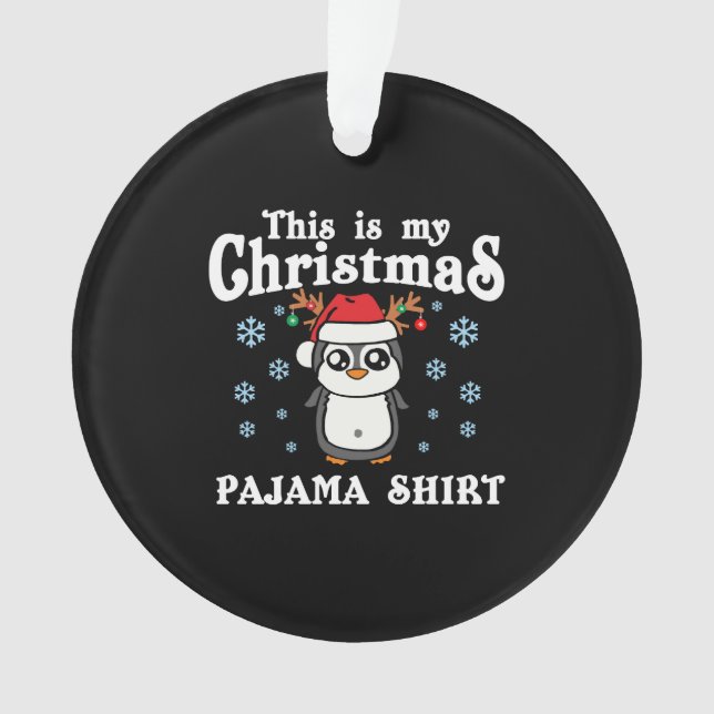 Ornamento Este É O Meu Papai noel De Pinguim De Natal (Frente)