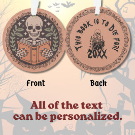 Ornamento Este Livro É Para Morrer Skeleton Leitura Hallowee