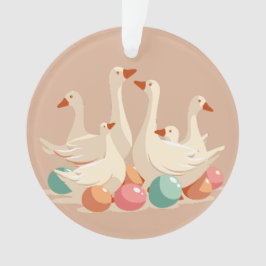 Ornamento Estilo de Cut-Out de Seis Gansos A-Lay