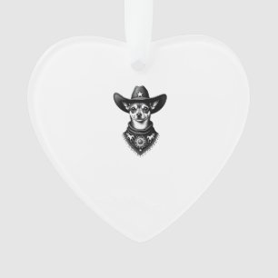 Ornamento Estilo de gravura de cowboy Chihuahua ocidental vi