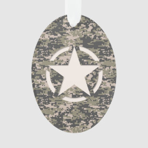 Ornamento Estilo Khaki Digital de Etiqueta de Estêncil Este