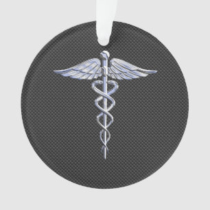 Ornamento Estilo médico da fibra do carbono do símbolo do